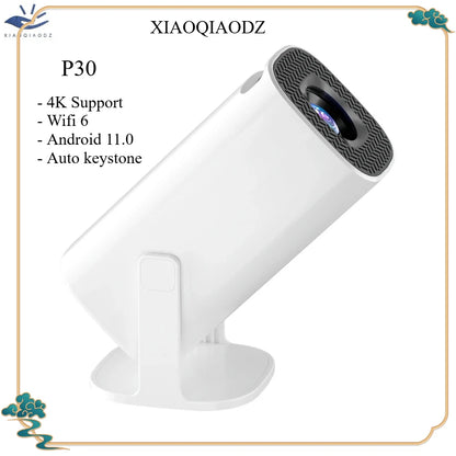 XIAOQIAODZ 4K Mini Portable Projector P30 Game Home Theater LED 8K 1080P Android Smart Video Pocket Wifi BT Cinema HD