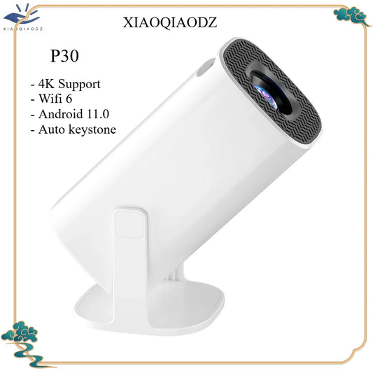 XIAOQIAODZ 4K Mini Portable Projector P30 Game Home Theater LED 8K 1080P Android Smart Video Pocket Wifi BT Cinema HD