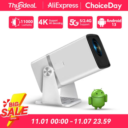 ThundeaL Mini HD Projector TD80W PK HY320 HY300 4K Android 13 WiFi Full HD 1920 x 1080P Home Cinema 3D Portable Beam Projector