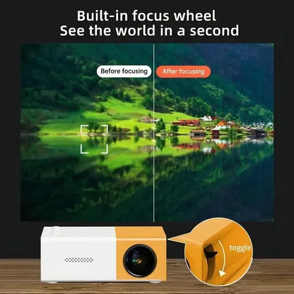 Portable Mini Projector with Full HD 1080P Support -Includes Remote Control, USB-Powered, Ideal for Smartphones, and USB Devices