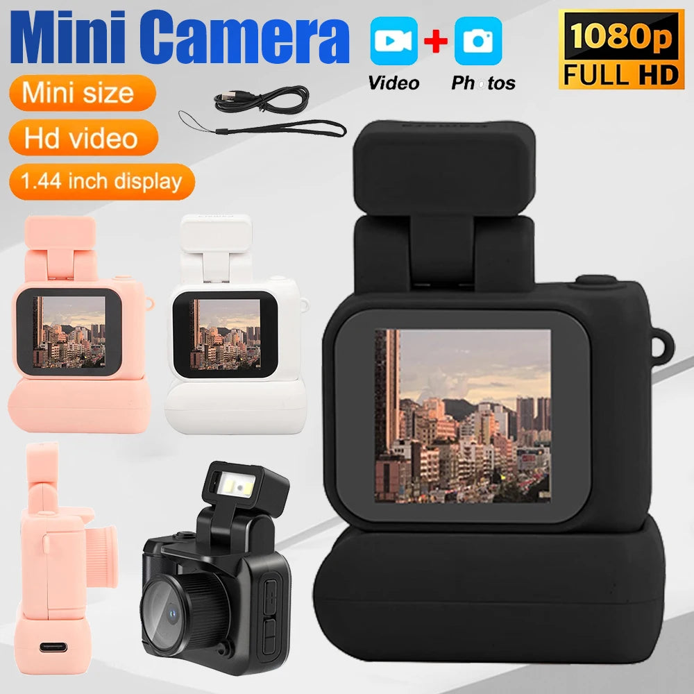 Mini Camera with Screen HD 1080p Retro Ultra Compact Camera with Flash Light and Battery Dock Digital Camera Pocket Cam