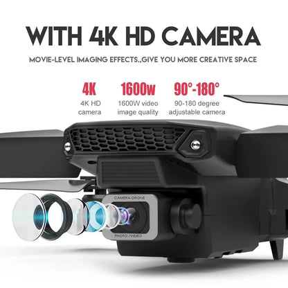 2024 E88 Pro WIFI FPV Drone, Wide Angle 4K/1080P HD Camera, Height Hold, Foldable RC Quadcopter Helicopter Toy Gift