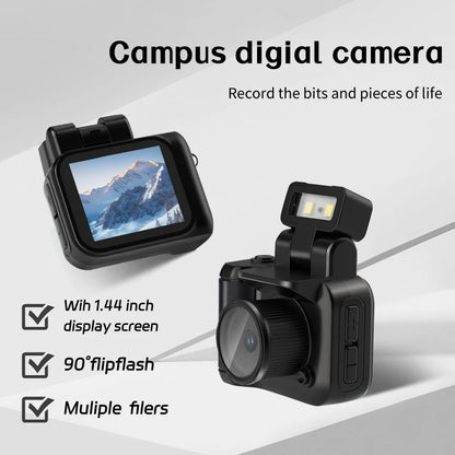 Mini Camera with Screen HD 1080p Retro Ultra Compact Camera with Flash Light and Battery Dock Digital Camera Pocket Cam